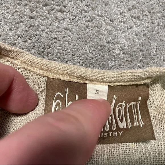 Chinta Mani Alchemi Tunic Womens Small 100% Cotton Beige Bohemian - Picture 9 of 15